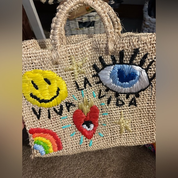 MEXICAN Handmade Straw Colorful Bag - Picture 2 of 7